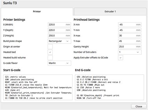 SUNLU T3 3D Printer Settings | Anson Liu