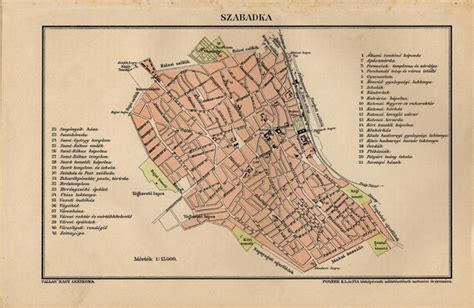 SUBOTICA SERBIA SZABADKA Antique Map From 1897 - Etsy