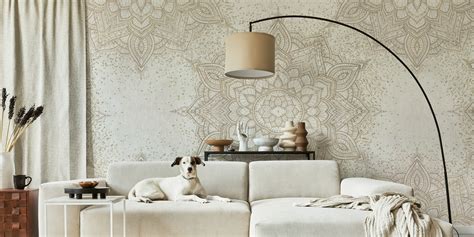 Boho Golden Mandala Mural Wallpaper | Happywall