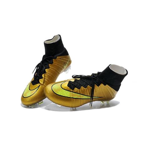 Nike Football Cleats Cheap 2014 Mercurial Superfly 4 FG Gold Black