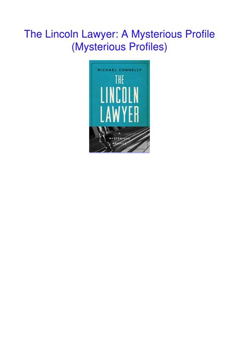 PPT - Epub The Lincoln Lawyer: A Mysterious Profile (Mysterious ...