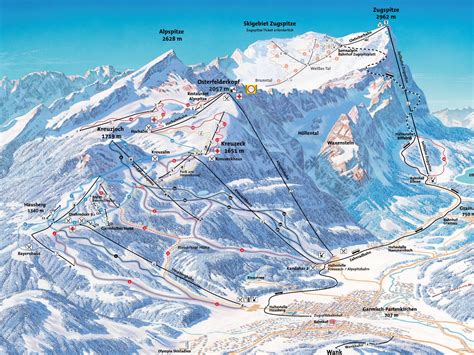 Pistekaart Garmisch Classic - skigebied met 40 km piste in Duitsland