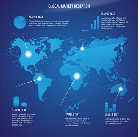 Free Futuristic Worldwide Map Infographic Template - Free PSD Files