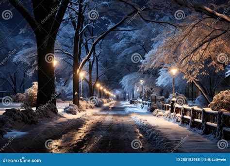 Winter Wonderland at Night Visualized on a Professional Stockphoto ...