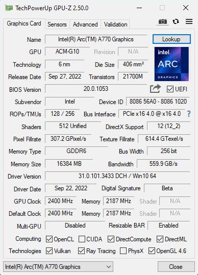 Intel Arc A770 Tested with PCIe 3.0 and Resizable BAR Off | TechPowerUp