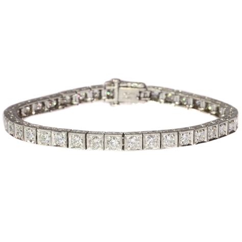 Vintage Platinum Diamond Tennis Bracelet - Jewellery Discovery