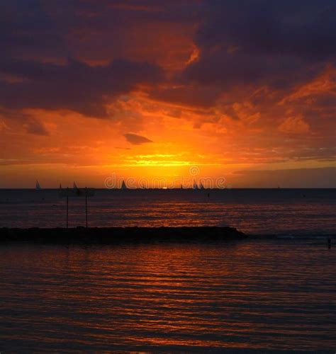 Honolulu sunset stock photo. Image of honolulu, beach - 49362696