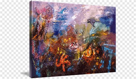 Life in the Coral Reef Oil painting Canvas print, paint, canvas, painting png | PNGEgg