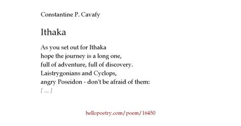 Ithaka by Constantine P. Cavafy - Hello Poetry