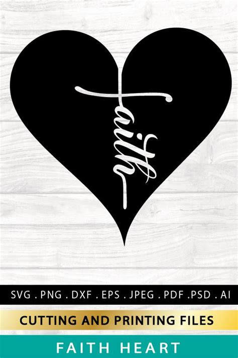 Faith Heart SVG PNG EPS DXF Files For Cutting and Printing - So Fontsy