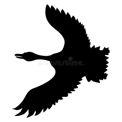 Silhouette of flying goose stock illustration. Illustration of flight ...