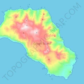 Gough Island topographic map, elevation, terrain