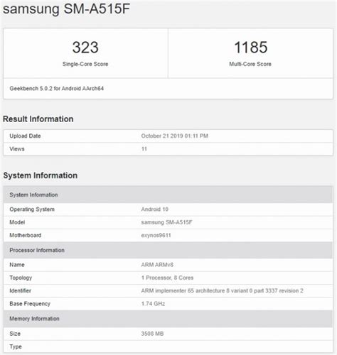 Samsung Galaxy A51 key specs revealed through Geekbench - GSMArena.com news