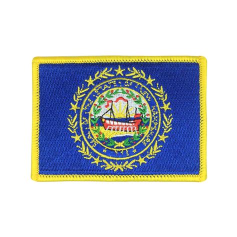 State of New Hampshire Flag Patch US Embroidered Patch Gold Border Iron ...