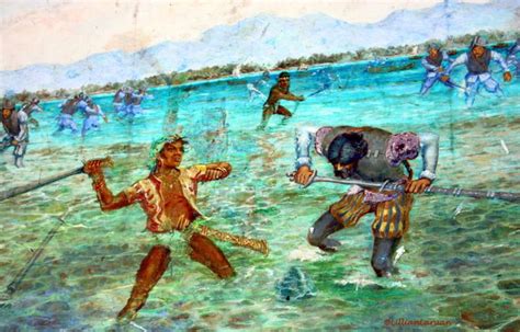 Lapu-lapu and Magellan fight it out | Filipino martial arts, Watercolor ...