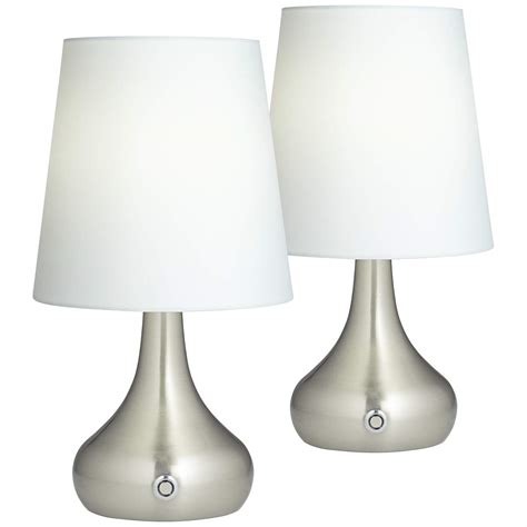 Firefly Nickel Battery Powered LED Table Lamps Set of 2 - #80M19 | Lamps Plus