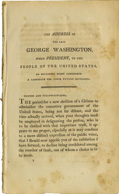 Early Imprint of George Washington's "Farewell Address" Booklet, | Lot ...