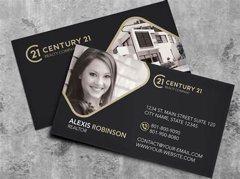 Century 21 Business Card Real Estate Business Card Design Realtor Business Card Brokerage ...