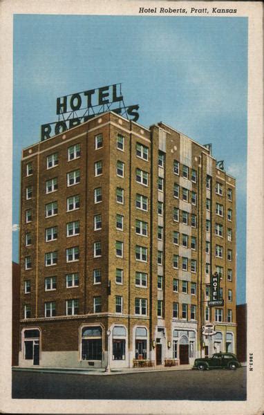 Hotel Roberts Pratt, KS Postcard