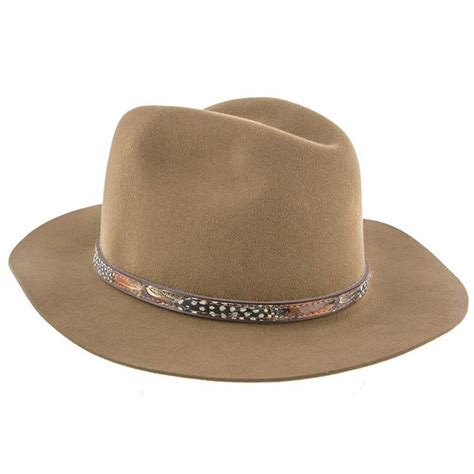 Mens Stetson Jackson Crushable Wool Fedora Hat, brown