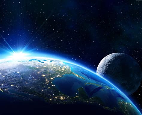 Earth and moon digital photo HD wallpaper | Wallpaper Flare