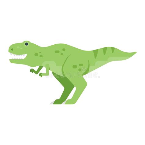 Vector Flat Style Illustration of Dinosaur. Stock Vector - Illustration ...