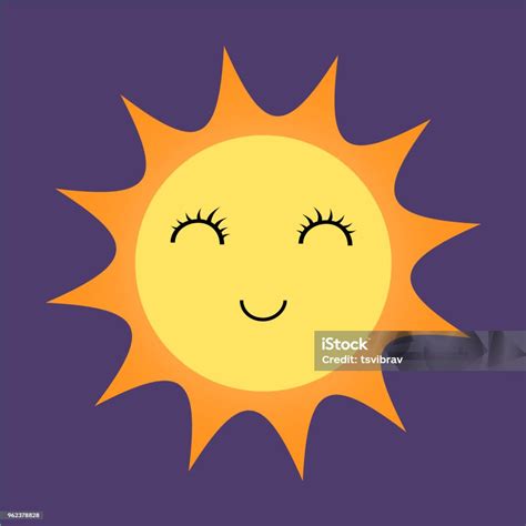 Sunny Happy Emoji Weather Icon Simple Vector Illustration Stock Illustration - Download Image ...