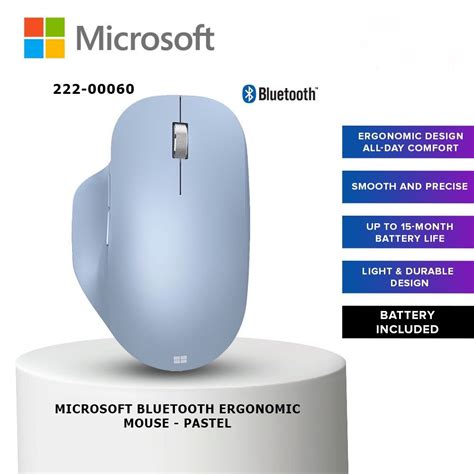 Microsoft Bluetooth Ergonomic Mouse | Pastel Blue – Plattino Universe