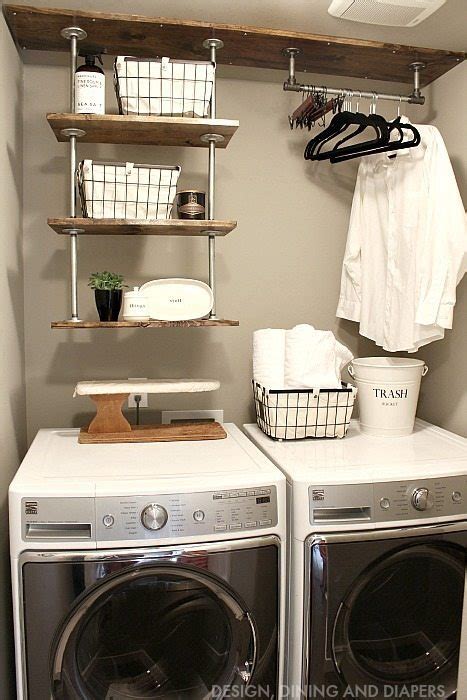 DIY Laundry Room Shelving - Get this farmhouse look