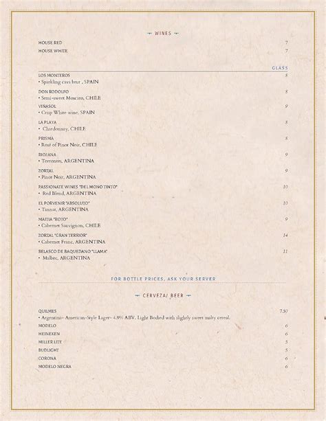 Menu at El Gaucho Grill restaurant, Brookfield, W Bluemound Rd suite 7