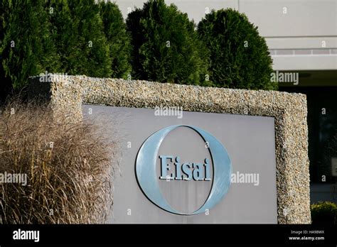 A logo sign outside of a facility occupied by Eisai Pharmaceuticals in ...