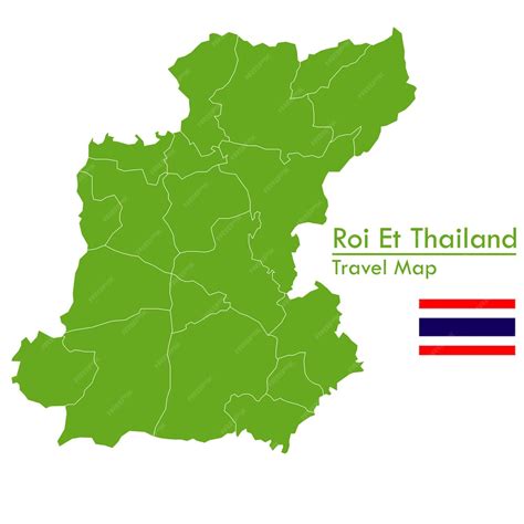 Premium Vector | Green map roi et province is one of the provinces of thailand