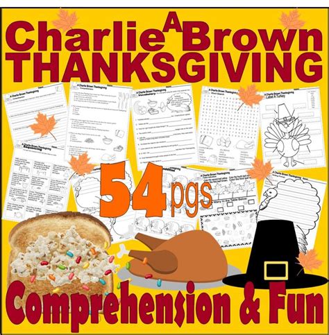 Charlie Brown Thanksgiving : Comprehension Book Companion Reading Study ...