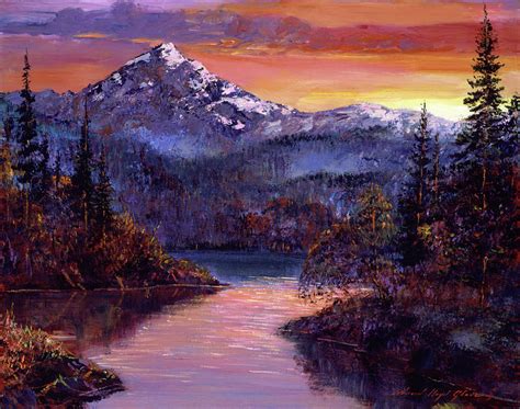 Rocky Mountain Sunset Painting by David Lloyd Glover - Pixels