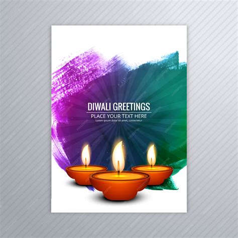 Premium Vector | Decorative diwali greeting card template design