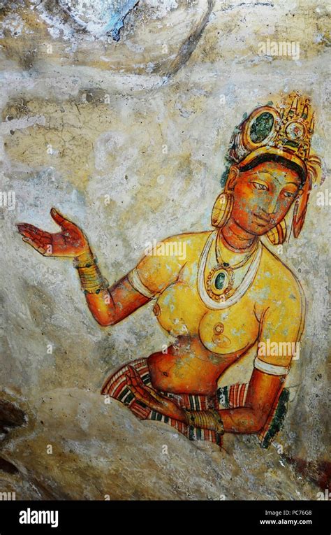 Sigiriya Frescoes paintings Sigiriya Rock Fortress Sri Lanka Stock Photo - Alamy