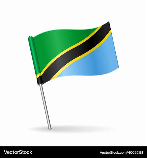 Tanzanian flag map pointer layout Royalty Free Vector Image