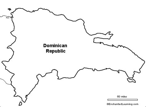 Outline Map Dominican Republic - EnchantedLearning.com