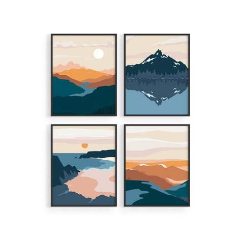 Haus and Hues Nature Wall Art Prints Landscape Mountain Decor - Etsy