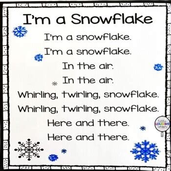 I'm a Snowflake - Winter Poem for Kids by Little Learning Corner