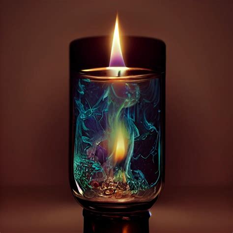 Premium AI Image | A lit candle with a blue flame on it