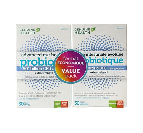 Genuine Health Advanced Gut Health Probiotic 50 Billion Value Pack 2x ...