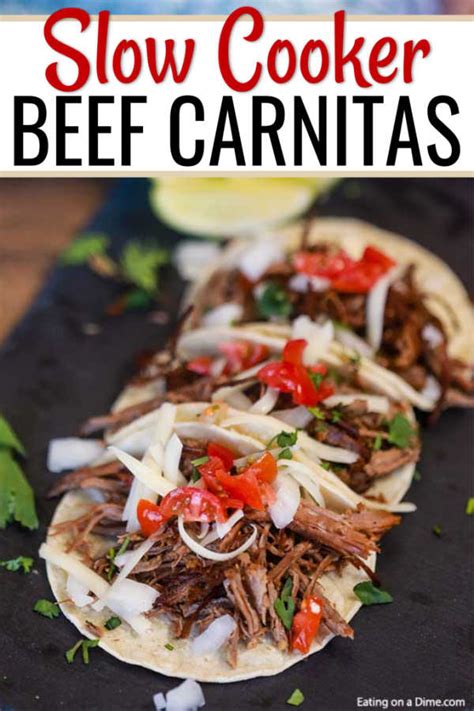 Slow Cooker Beef Carnitas Recipe - Mexican Beef Carnitas Recipe