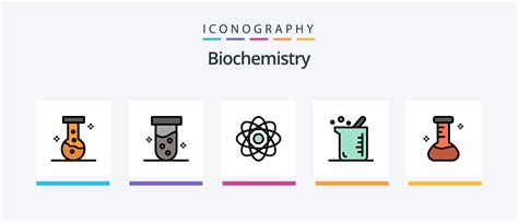 Biochemistry Line Filled 5 Icon Pack Including biochemistry. hazardous. biology. chemistry ...