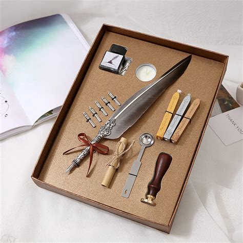 sp038 1 set retro vintage calligraphy feather dip pen writing ink set ...