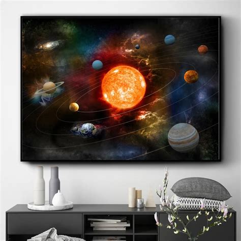 Our Solar System 3D Artwork Wall Art Print on Canvas • CanvasPaintArt