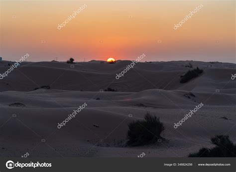 Sunset Dubai Desert Dubai Uae Stock Photo by ©YuziS 348824256