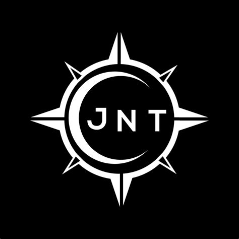 JNT creative initials letter logo.JNT abstract technology circle setting logo design on black ...