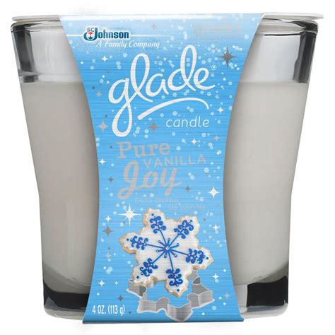 Glade Winter Collection 4 oz. Pure Vanilla Joy Holiday Scented Candle ...