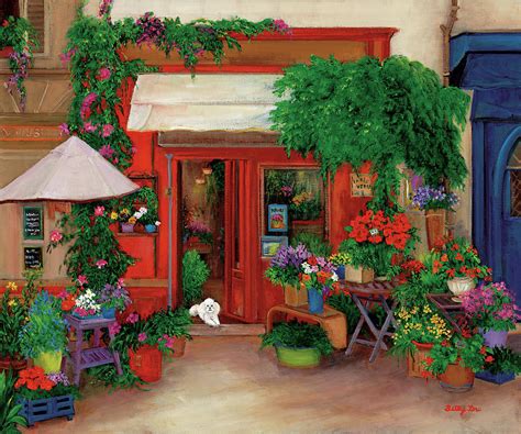 Red Flower Shop Painting by Betty Lou - Fine Art America